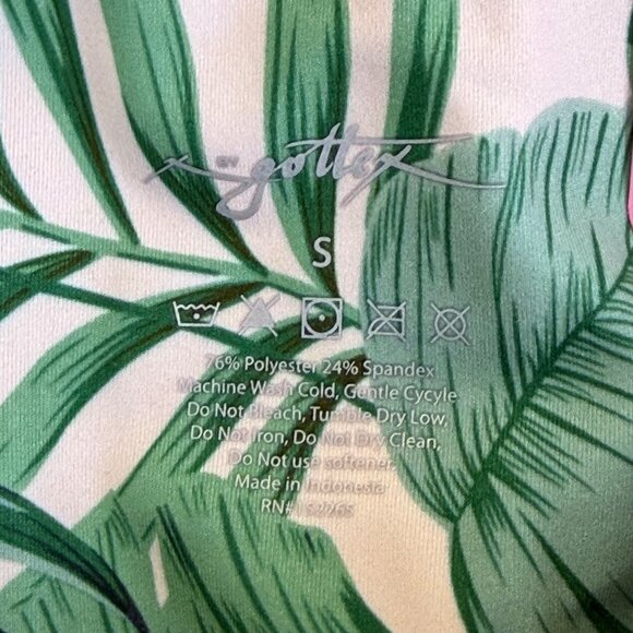 Gottex Women’s Green Leaf Print High-Waist Shorts With Pockets Size S - New - Picture 9 of 9